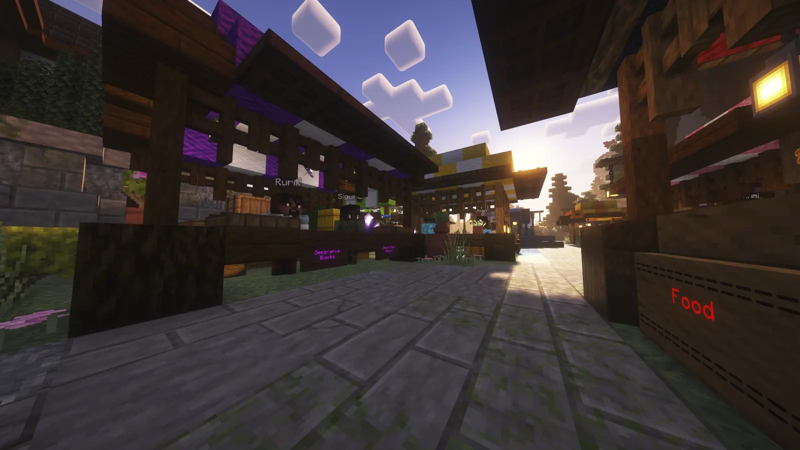 A villager trading Gems for decorative heads