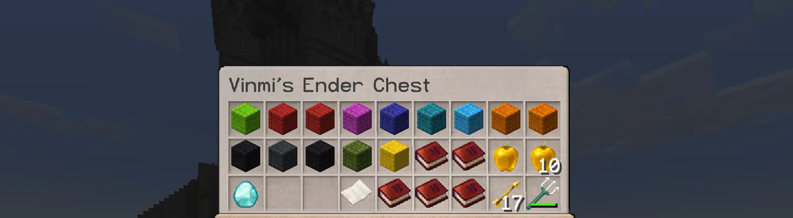 An ender chest preview opened from chat