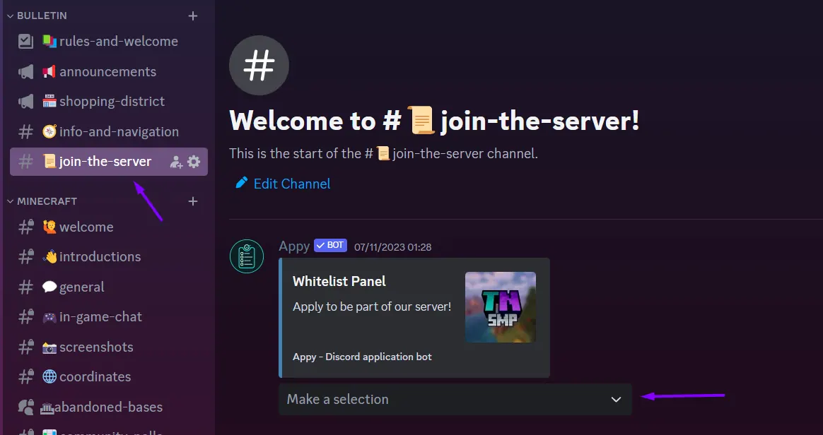 The #join-the-server channel in the Terra Nova Discord